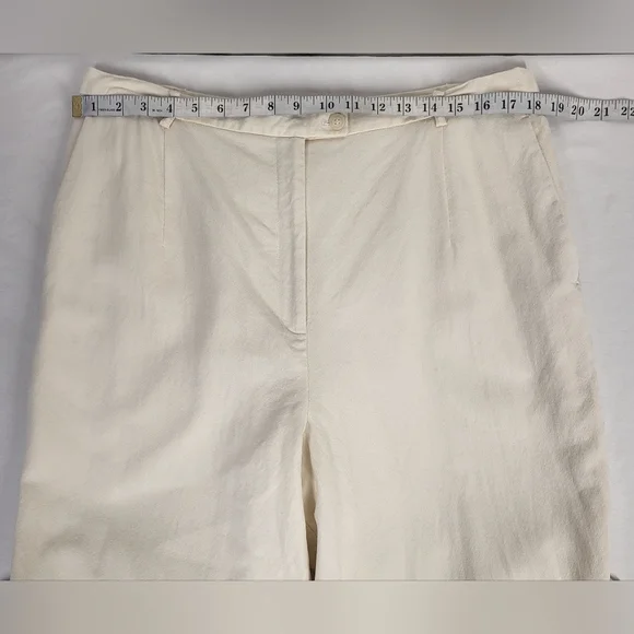 Vintage Pendleton Virgin Wool Lined White Pants Size 16 Hi-Rise Straight Leg - Picture 7 of 16
